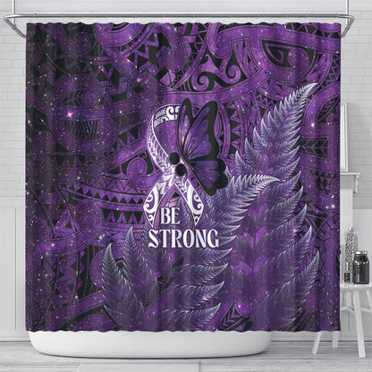 Lupus Support Month New Zealand Shower Curtain Be Strong Warrior Maori Silver Fern