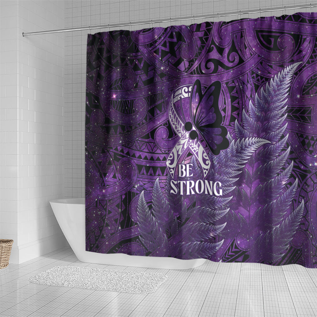 Lupus Support Month New Zealand Shower Curtain Be Strong Warrior Maori Silver Fern