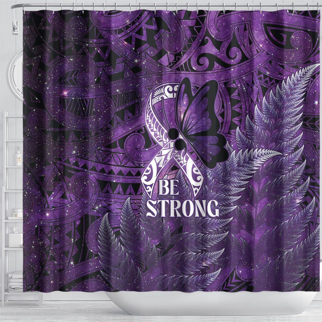 Lupus Support Month New Zealand Shower Curtain Be Strong Warrior Maori Silver Fern