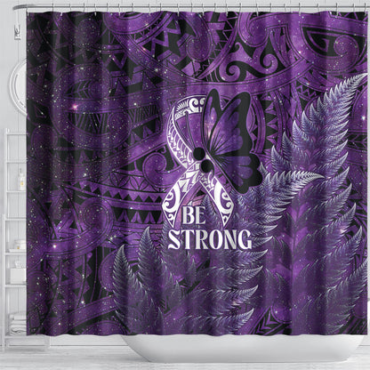 Lupus Support Month New Zealand Shower Curtain Be Strong Warrior Maori Silver Fern