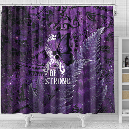 Lupus Support Month New Zealand Shower Curtain Be Strong Warrior Maori Silver Fern