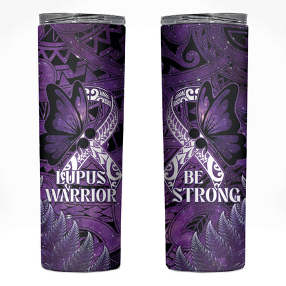 Lupus Support Month New Zealand Skinny Tumbler Be Strong Warrior Maori Silver Fern