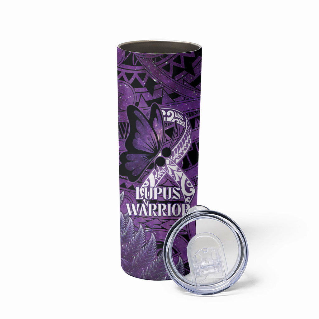 Lupus Support Month New Zealand Skinny Tumbler Be Strong Warrior Maori Silver Fern