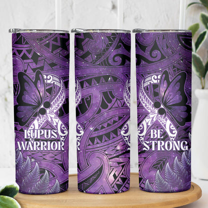 Lupus Support Month New Zealand Skinny Tumbler Be Strong Warrior Maori Silver Fern