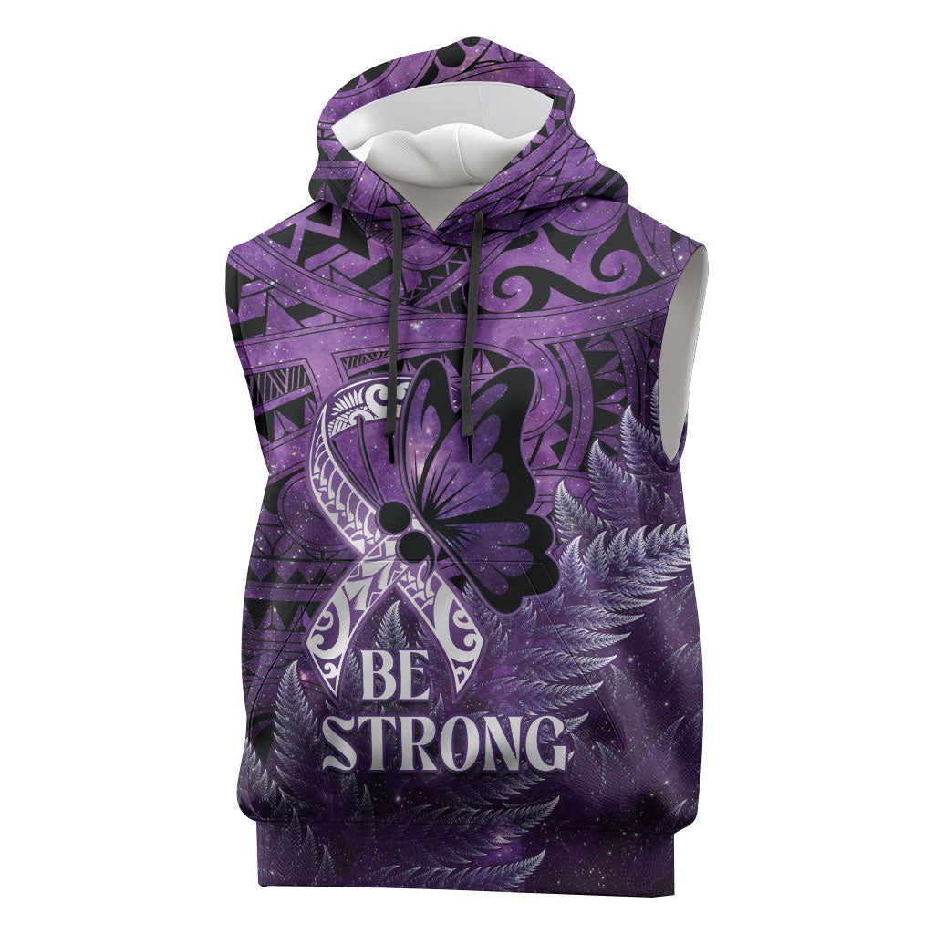 Lupus Support Month New Zealand Sleeveless Hoodie Be Strong Warrior Maori Silver Fern