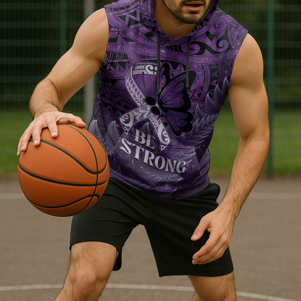Lupus Support Month New Zealand Sleeveless Hoodie Be Strong Warrior Maori Silver Fern
