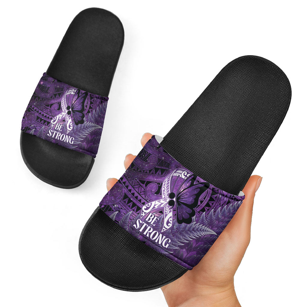 Lupus Support Month New Zealand Slide Sandals Be Strong Warrior Maori Silver Fern