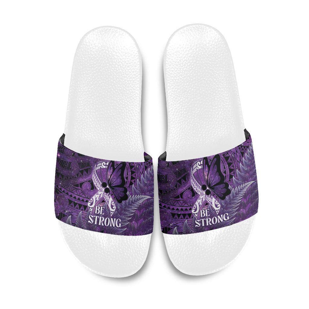 Lupus Support Month New Zealand Slide Sandals Be Strong Warrior Maori Silver Fern