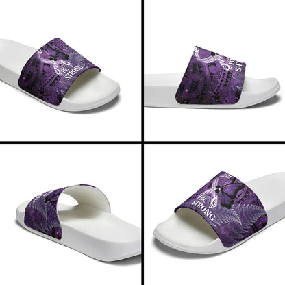 Lupus Support Month New Zealand Slide Sandals Be Strong Warrior Maori Silver Fern