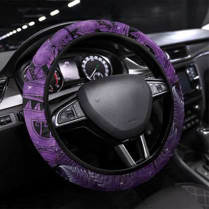 Lupus Support Month New Zealand Steering Wheel Cover Be Strong Warrior Maori Silver Fern