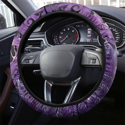 Lupus Support Month New Zealand Steering Wheel Cover Be Strong Warrior Maori Silver Fern