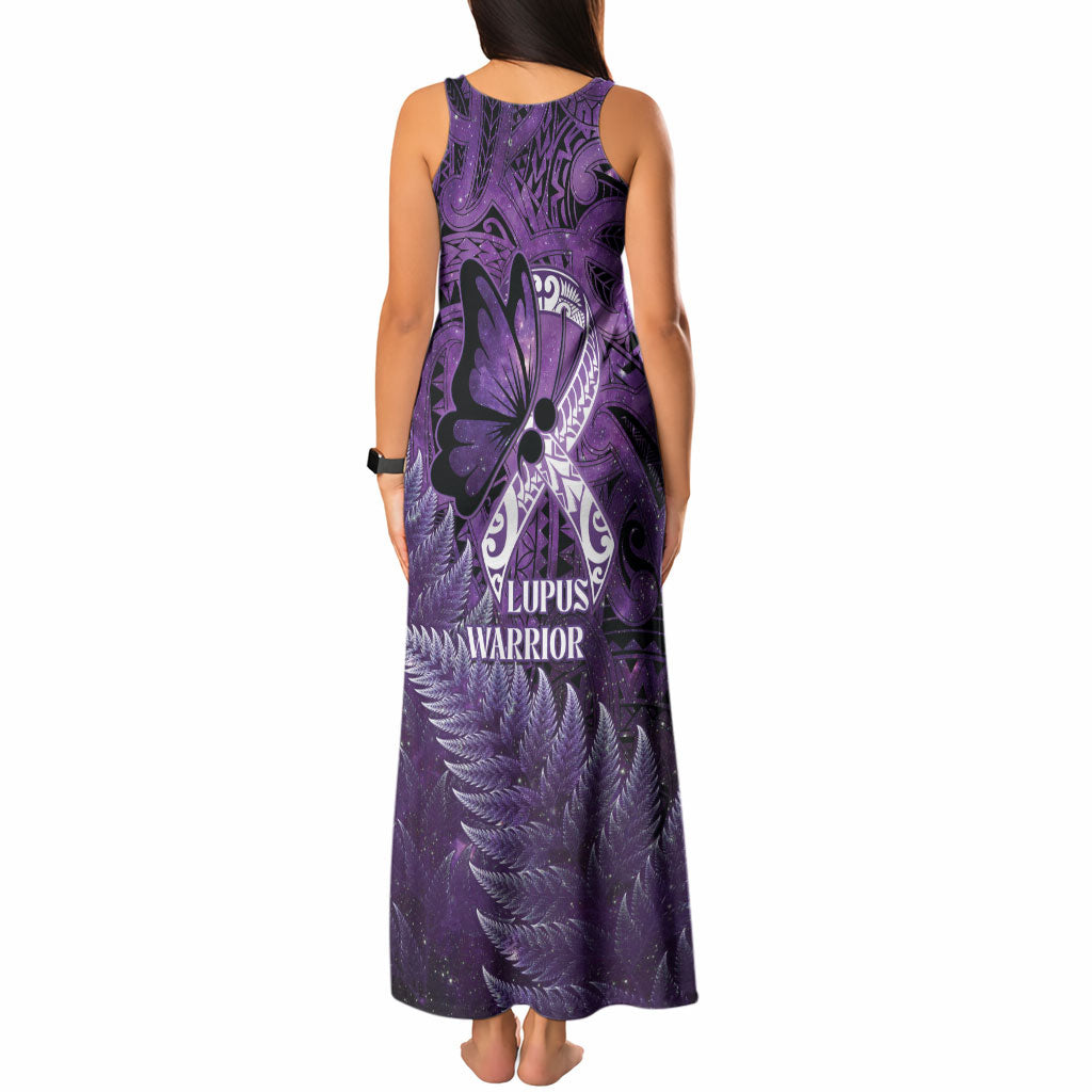 Lupus Support Month New Zealand Tank Maxi Dress Be Strong Warrior Maori Silver Fern