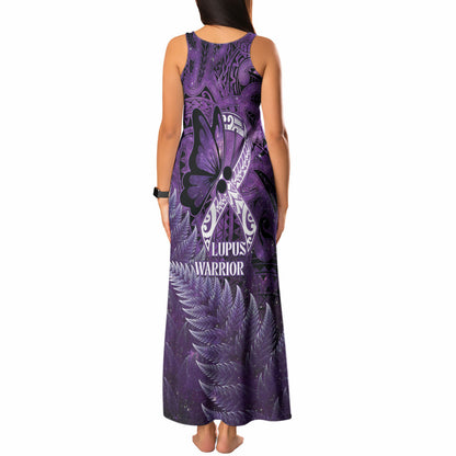 Lupus Support Month New Zealand Tank Maxi Dress Be Strong Warrior Maori Silver Fern