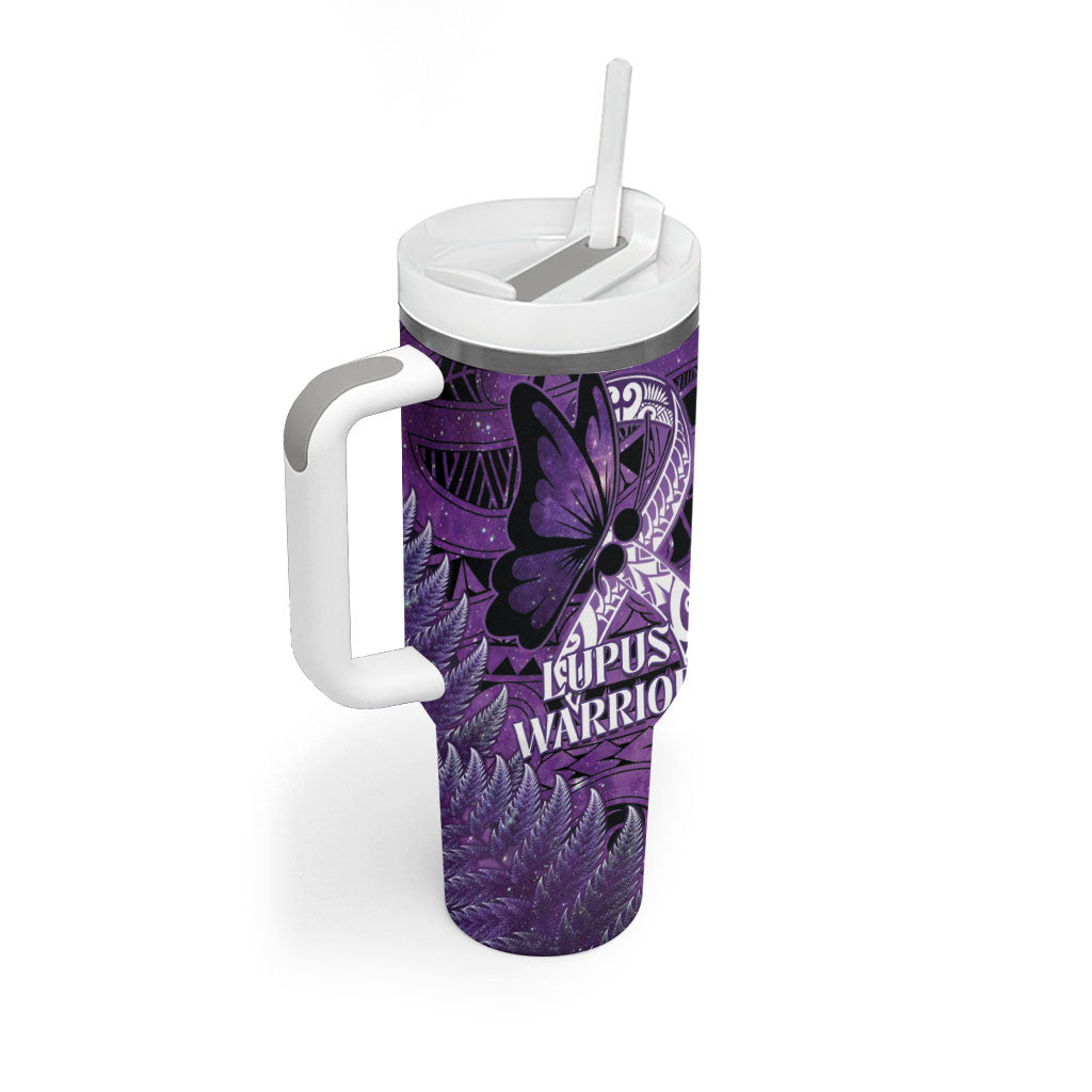 Lupus Support Month New Zealand Tumbler With Handle Be Strong Warrior Maori Silver Fern