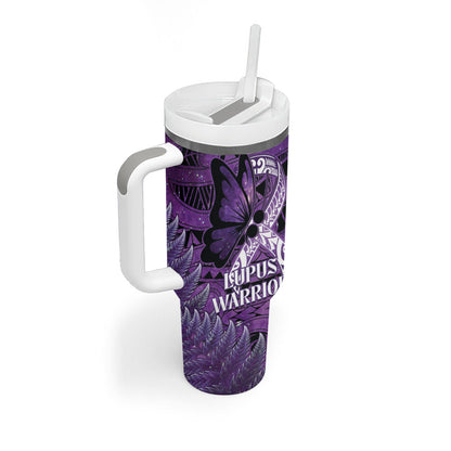 Lupus Support Month New Zealand Tumbler With Handle Be Strong Warrior Maori Silver Fern