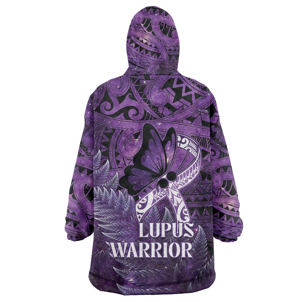 Lupus Support Month New Zealand Wearable Blanket Hoodie Be Strong Warrior Maori Silver Fern