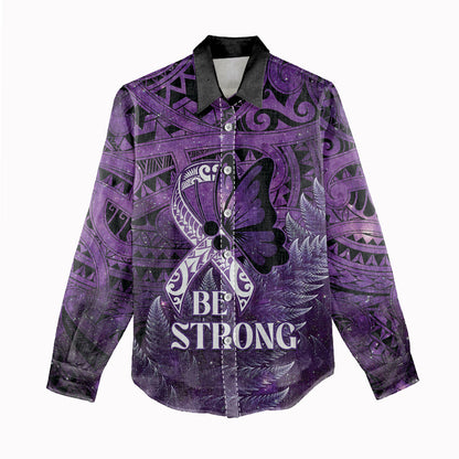 Lupus Support Month New Zealand Women Casual Shirt Be Strong Warrior Maori Silver Fern