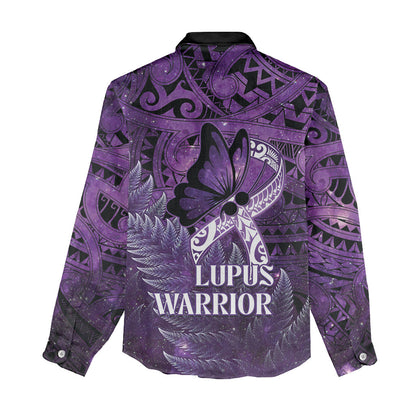 Lupus Support Month New Zealand Women Casual Shirt Be Strong Warrior Maori Silver Fern