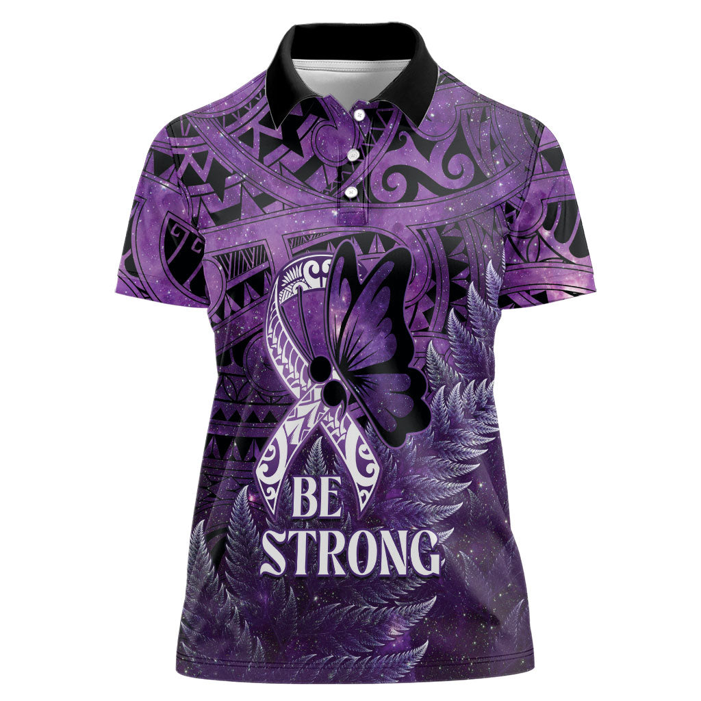 Lupus Support Month New Zealand Women Polo Shirt Be Strong Warrior Maori Silver Fern