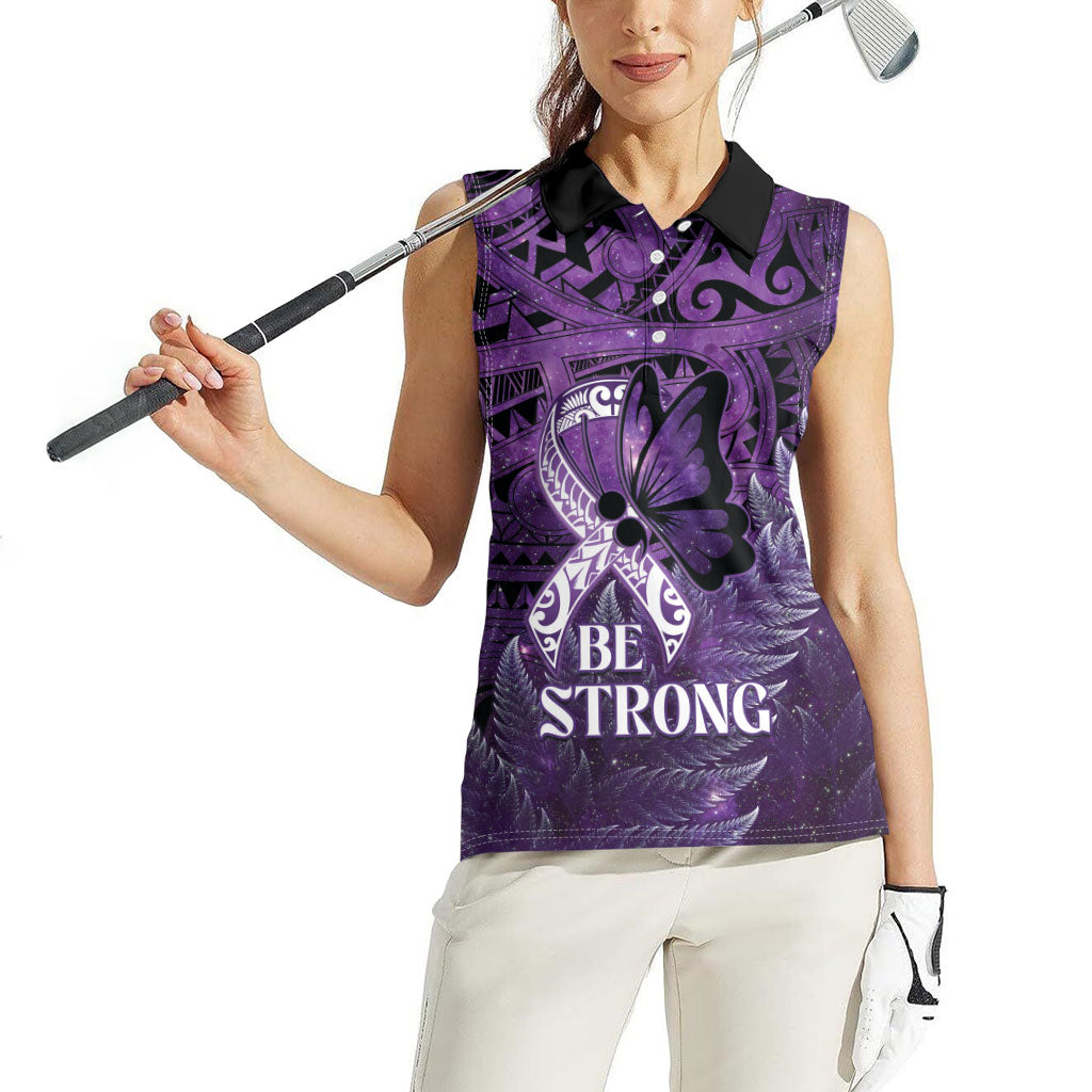 Lupus Support Month New Zealand Women Sleeveless Polo Shirt Be Strong Warrior Maori Silver Fern