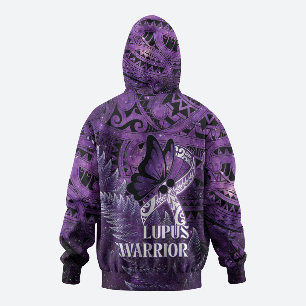 Lupus Support Month New Zealand Zip Hoodie Be Strong Warrior Maori Silver Fern