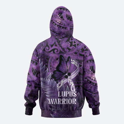 Lupus Support Month New Zealand Zip Hoodie Be Strong Warrior Maori Silver Fern