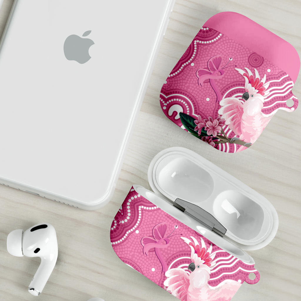 Australia Breast Cancer Support AirPods Case Pink Cockatoo Ribbon Aboriginal Art
