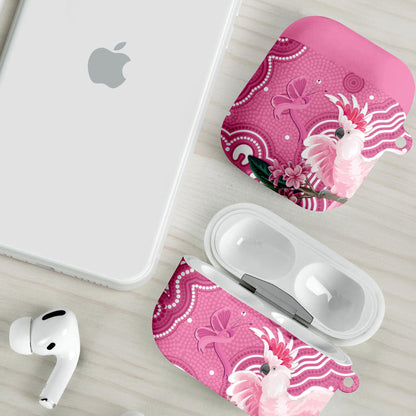 Australia Breast Cancer Support AirPods Case Pink Cockatoo Ribbon Aboriginal Art