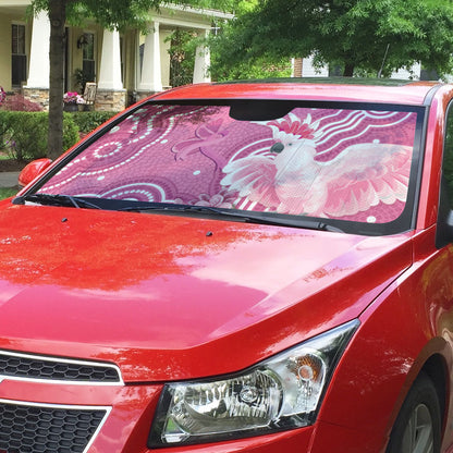 Australia Breast Cancer Support Auto Sun Shade Pink Cockatoo Ribbon Aboriginal Art