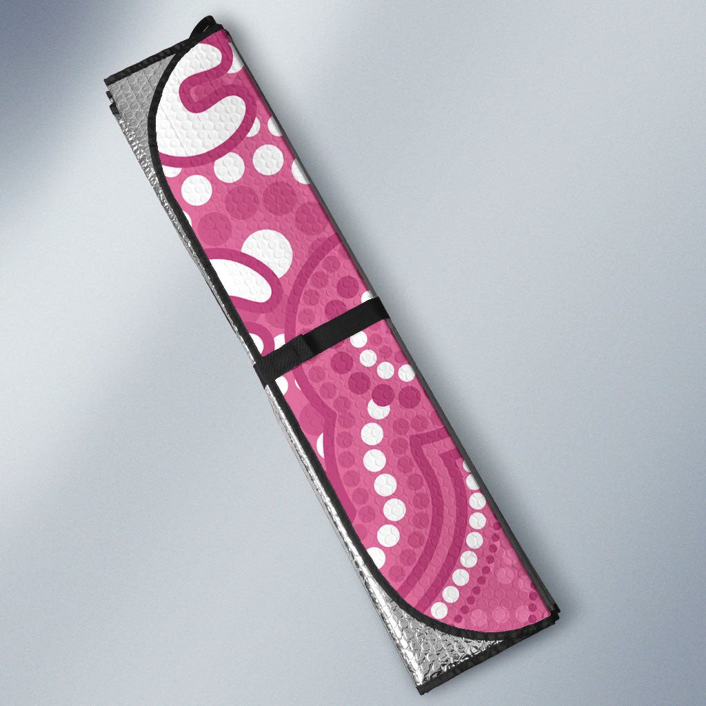 Australia Breast Cancer Support Auto Sun Shade Pink Cockatoo Ribbon Aboriginal Art