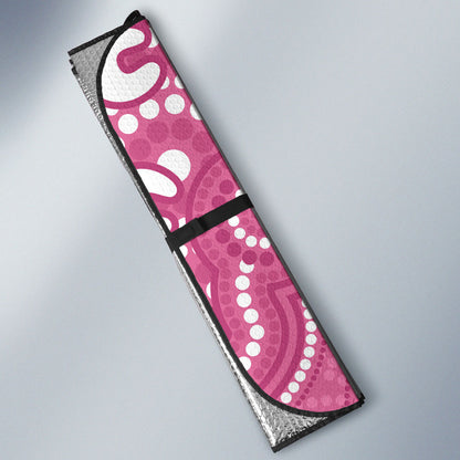 Australia Breast Cancer Support Auto Sun Shade Pink Cockatoo Ribbon Aboriginal Art