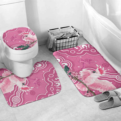 Australia Breast Cancer Support Bathroom Set Pink Cockatoo Ribbon Aboriginal Art