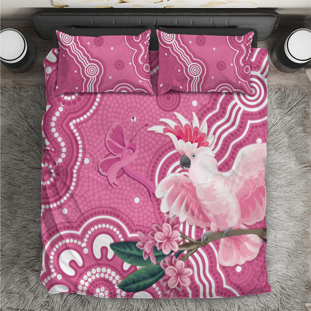 Australia Breast Cancer Support Bedding Set Pink Cockatoo Ribbon Aboriginal Art