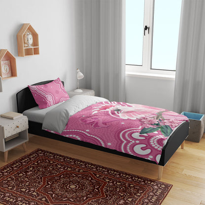 Australia Breast Cancer Support Bedding Set Pink Cockatoo Ribbon Aboriginal Art