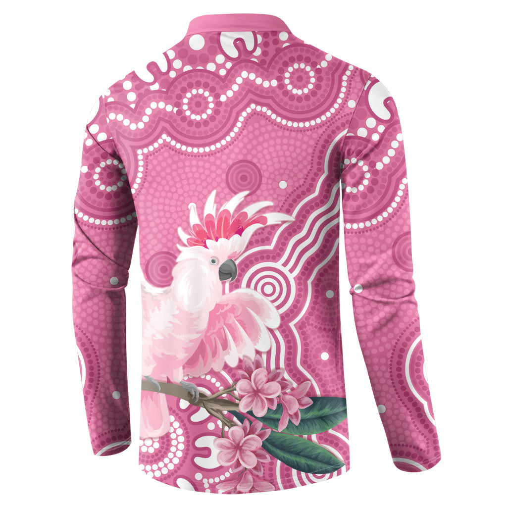Australia Breast Cancer Support Button Sweatshirt Pink Cockatoo Ribbon Aboriginal Art