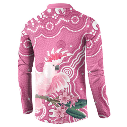 Australia Breast Cancer Support Button Sweatshirt Pink Cockatoo Ribbon Aboriginal Art