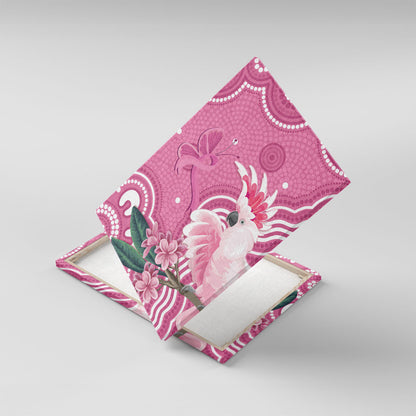 Australia Breast Cancer Support Canvas Wall Art Pink Cockatoo Ribbon Aboriginal Art