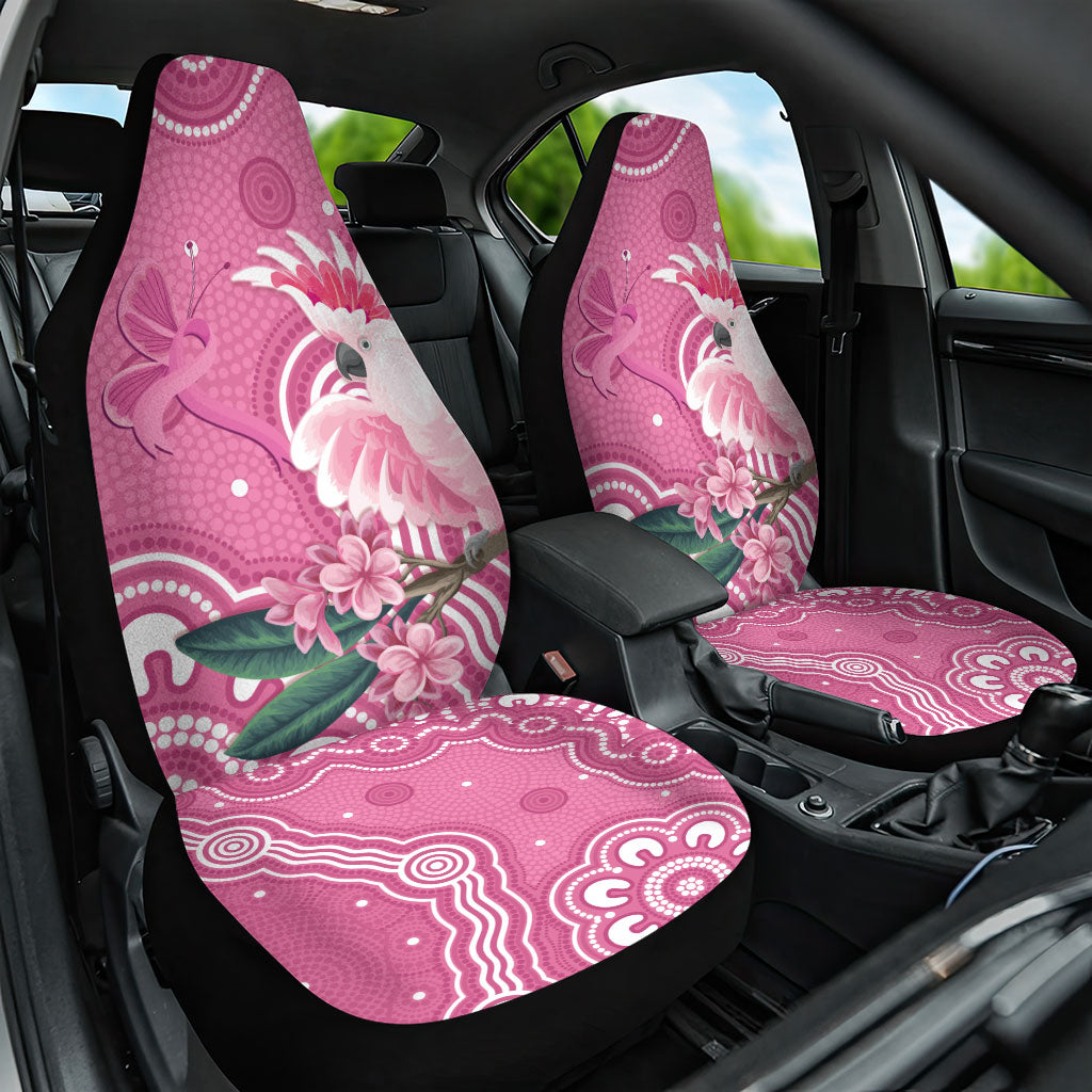 Australia Breast Cancer Support Car Seat Cover Pink Cockatoo Ribbon Aboriginal Art