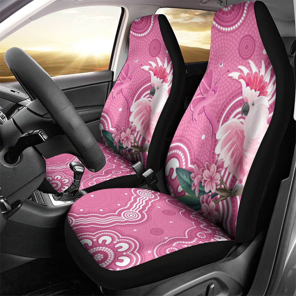 Australia Breast Cancer Support Car Seat Cover Pink Cockatoo Ribbon Aboriginal Art