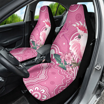 Australia Breast Cancer Support Car Seat Cover Pink Cockatoo Ribbon Aboriginal Art