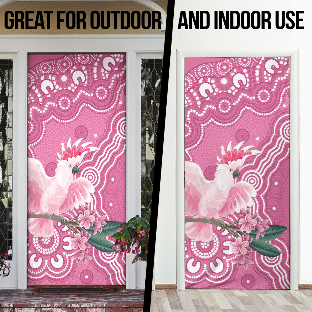 Australia Breast Cancer Support Door Cover Pink Cockatoo Ribbon Aboriginal Art