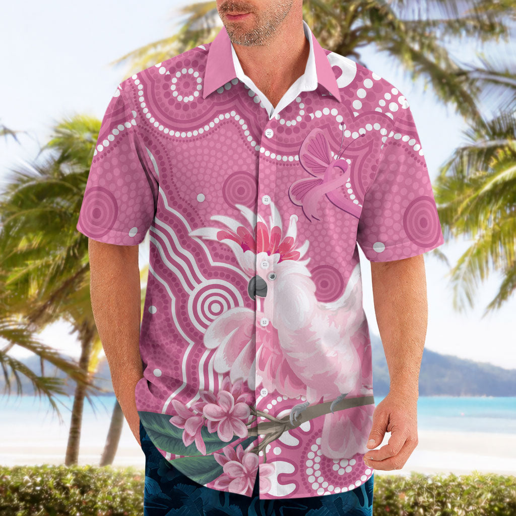 Australia Breast Cancer Support Hawaiian Shirt Pink Cockatoo Ribbon Aboriginal Art