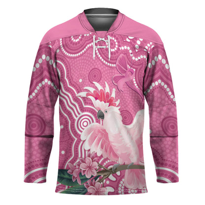 Australia Breast Cancer Support Hockey Jersey Pink Cockatoo Ribbon Aboriginal Art