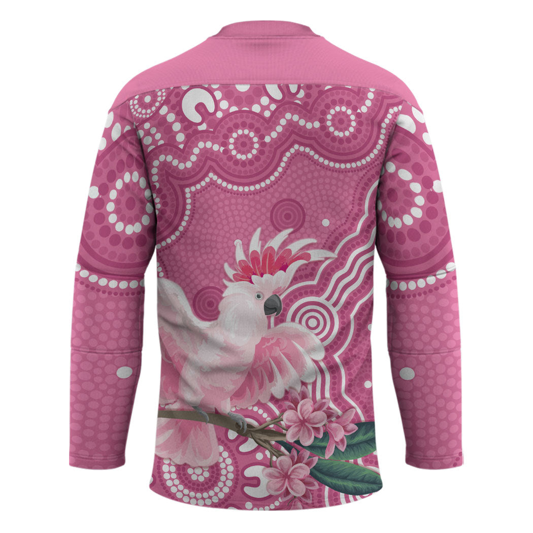Australia Breast Cancer Support Hockey Jersey Pink Cockatoo Ribbon Aboriginal Art