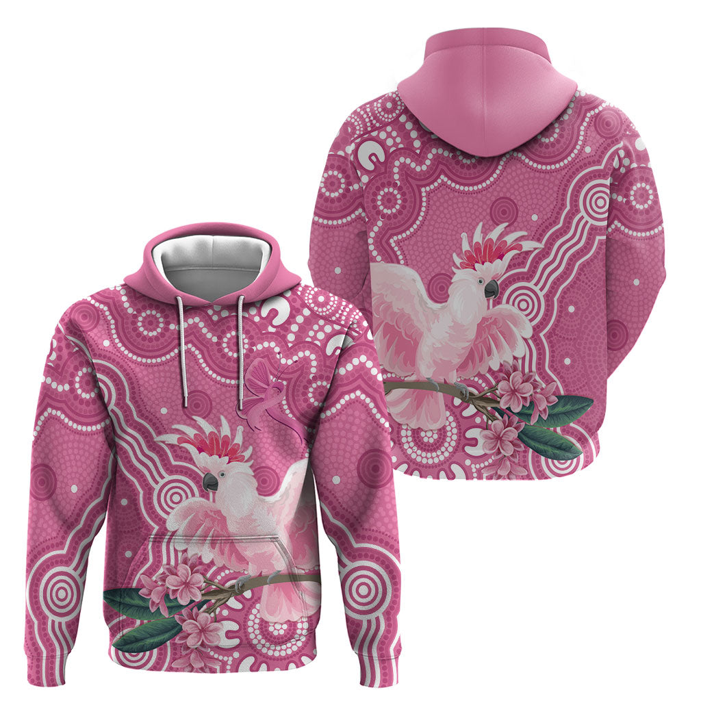 Australia Breast Cancer Support Hoodie Pink Cockatoo Ribbon Aboriginal Art