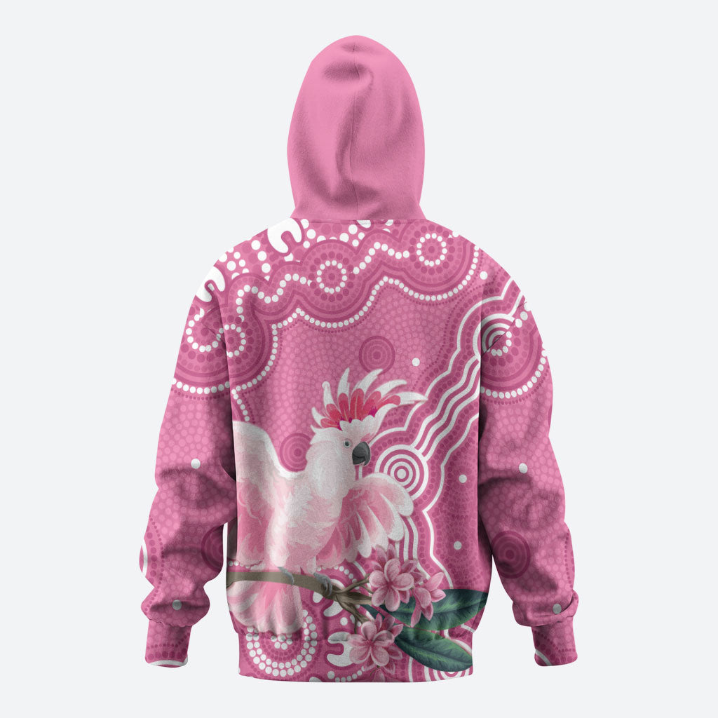 Australia Breast Cancer Support Hoodie Pink Cockatoo Ribbon Aboriginal Art