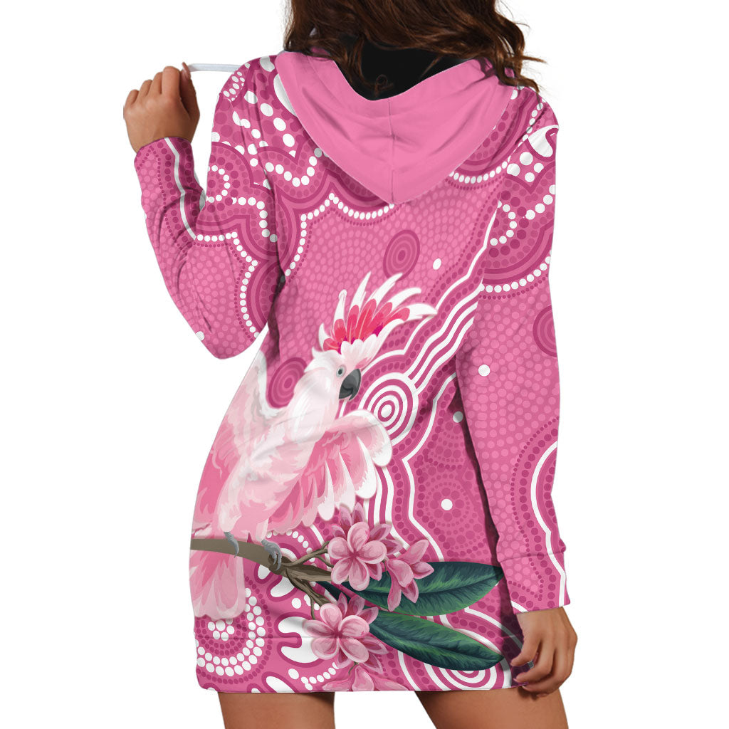 Australia Breast Cancer Support Hoodie Dress Pink Cockatoo Ribbon Aboriginal Art