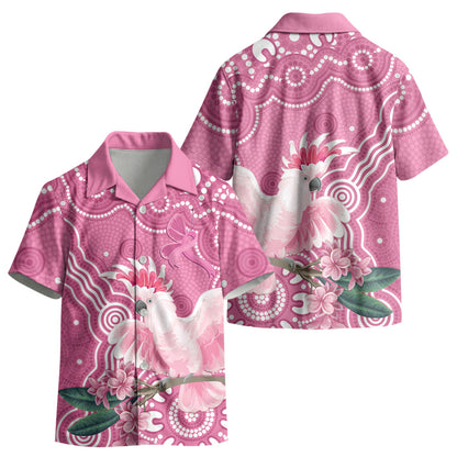 Australia Breast Cancer Support Kid Hawaiian Shirt Pink Cockatoo Ribbon Aboriginal Art