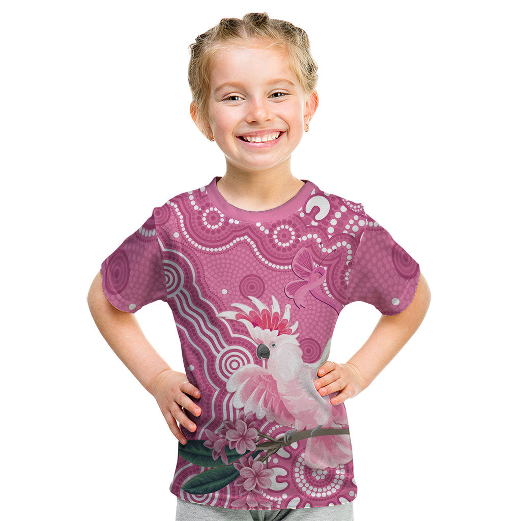 Australia Breast Cancer Support Kid T Shirt Pink Cockatoo Ribbon Aboriginal Art