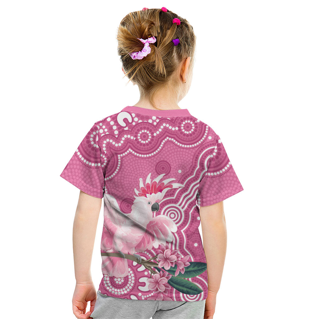 Australia Breast Cancer Support Kid T Shirt Pink Cockatoo Ribbon Aboriginal Art